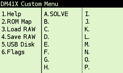 DM41X Custom Menu