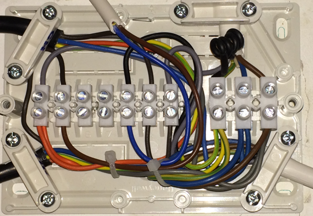 Rewired Boiler Junction Box